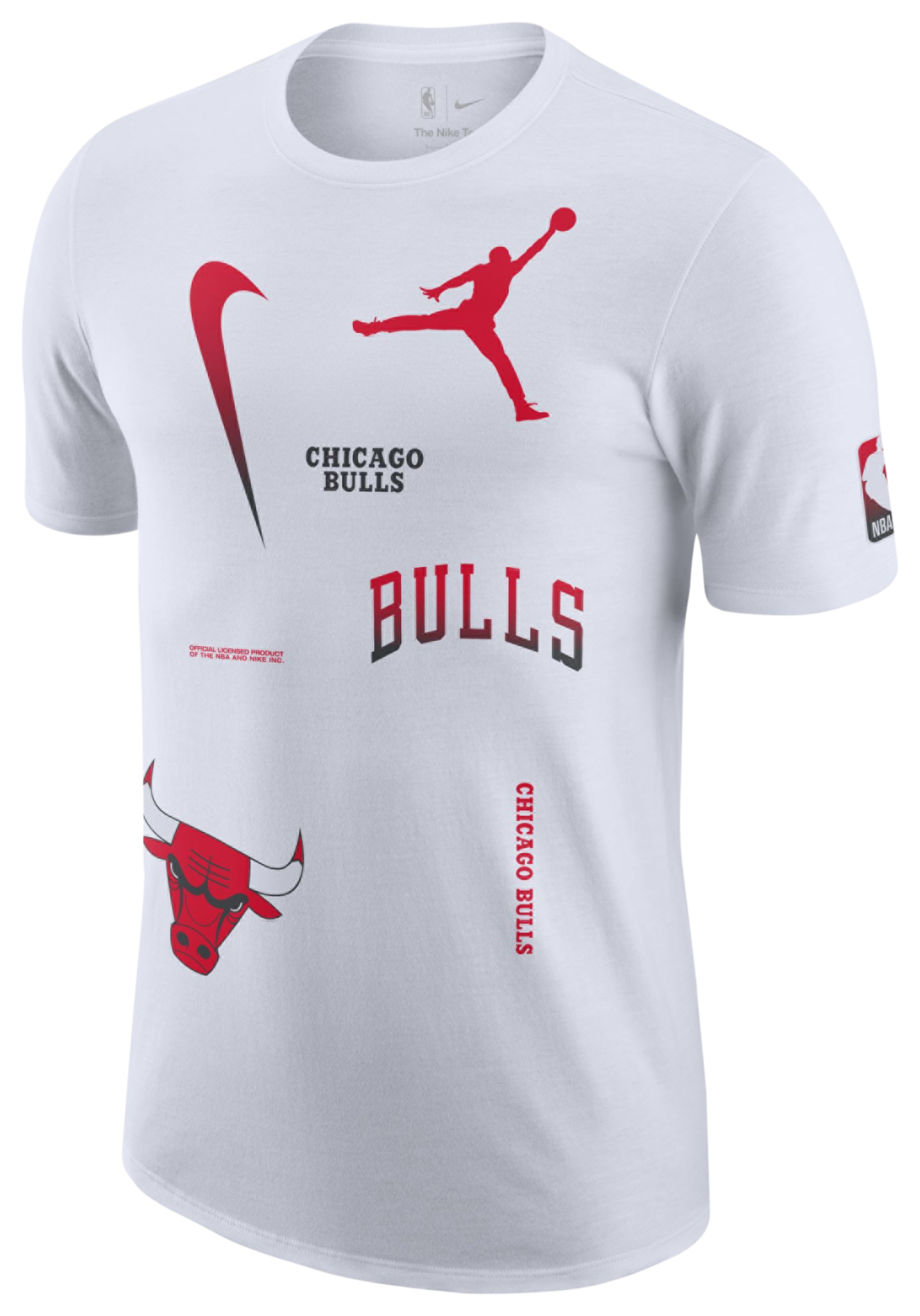 Nike Men's Chicago Bulls 2023 Logo Short Sleeve Tee, Cream, Size: Large, Cotton