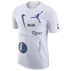 Men's - Nike Mavericks Statement All Over Print T-Shirt - White/Blue