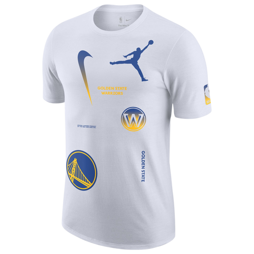 

Nike Mens Nike Warriors Statement All Over Print T-Shirt - Mens White/Blue Size M
