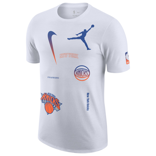 

Nike Mens Nike Knicks Statement All Over Print T-Shirt - Mens White/Blue Size M