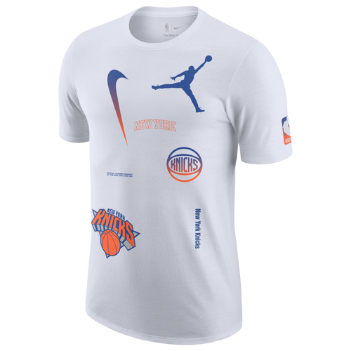 

Nike Mens Nike Knicks Statement All Over Print T-Shirt - Mens White/Blue Size S