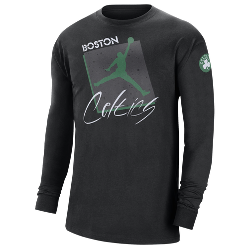 

Nike Mens Boston Celtics Nike Celtics Courtside Statement L/S T-Shirt - Mens Green/Black Size L