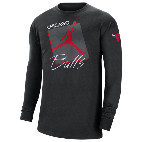 

Nike Mens Chicago Bulls Nike Bulls Courtside Statement L/S T-Shirt - Mens Black/Red Size M