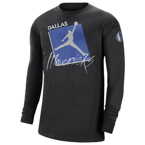

Nike Mens Dallas Mavericks Nike Mavericks Courtside Statement L/S T-Shirt - Mens Black/Blue Size M