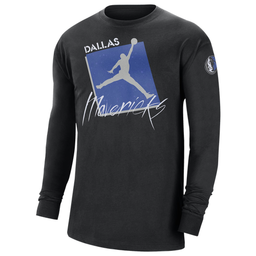 

Nike Mens Nike Mavericks Courtside Statement L/S T-Shirt - Mens Black/Blue Size XL