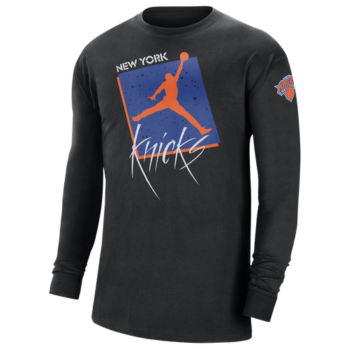 

Nike Mens Nike Knicks Courtside Statement L/S T-Shirt - Mens Black/Orange Size M