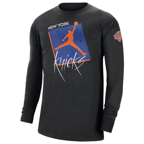 

Nike Mens New York Knicks Nike Knicks Courtside Statement L/S T-Shirt - Mens Black/Orange Size M