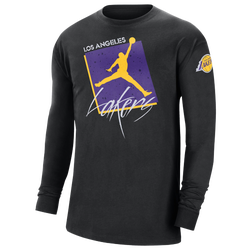 Men's - Nike Lakers Courtside Statement L/S T-Shirt - Black/Purple
