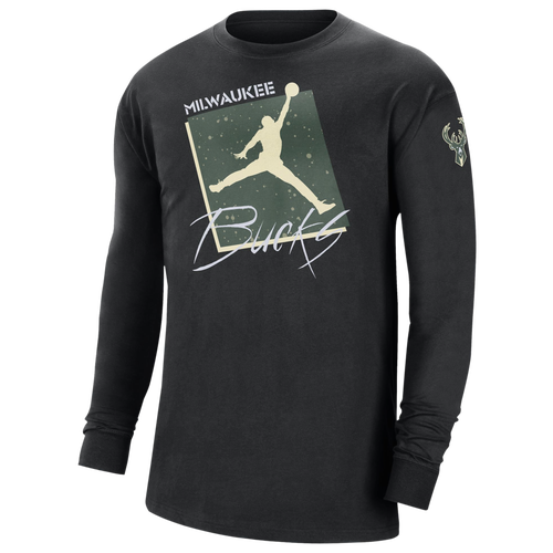 

Nike Mens Milwaukee Bucks Nike Bucks Courtside Statement L/S T-Shirt - Mens Black/Green Size 3XL