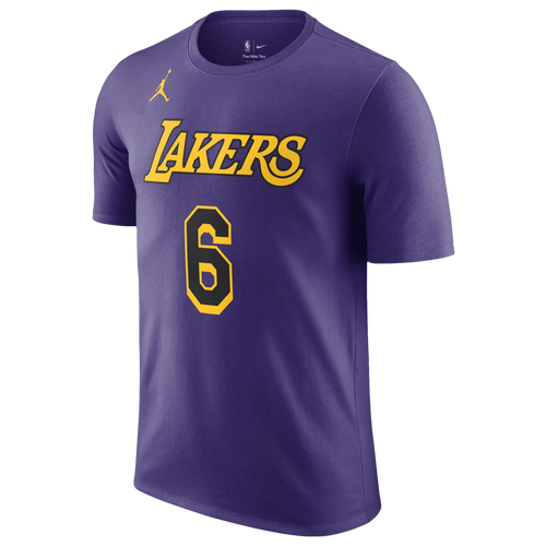 

Nike Mens Nike NBA Statement Name & Number T-Shirt - Mens Purple/Yellow Size M