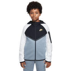 Boys' Grade School - Nike Tech Fleece Full-Zip - White/Black/Grey