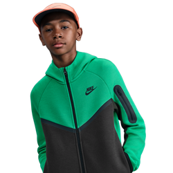 Boys' Grade School - Nike Tech Fleece Full-Zip - Stadium Green/Sequoia/Black