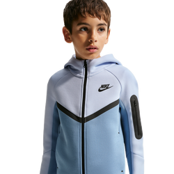 Boys' Grade School - Nike Tech Fleece Full-Zip - Worn Blue/Hydrogen Blue