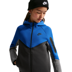 Boys' Grade School - Nike Tech Fleece Full-Zip - Anthracite/Smoke Gray/Game Royal