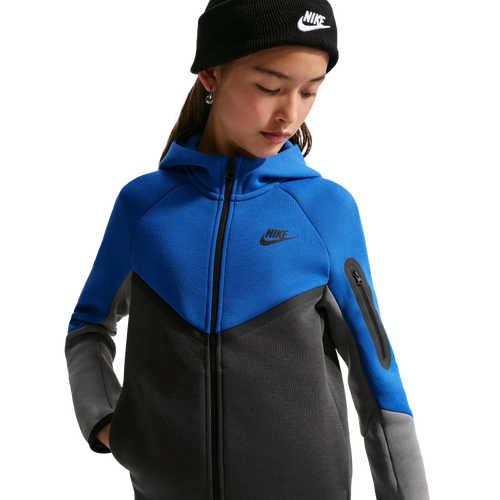 BOYS - Nike Tech Fleece Full-Zip - Anthracite/Smoke Gray Game Royal
