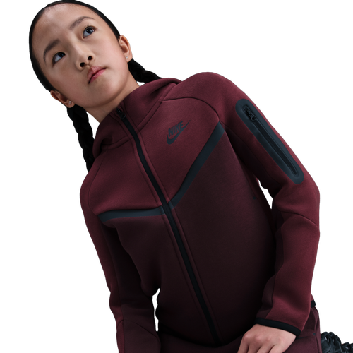 BOYS - Nike Tech Fleece Full-Zip - Burgundy Crush/Dark Team Red