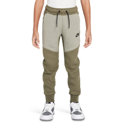Boys' Grade School - Nike Tech Fleece Pants - Black/Army/Medium Olive