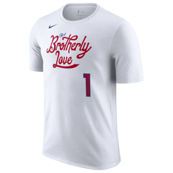 Men's - Nike 76ers City Edition Name & Number T-Shirt - White/Red
