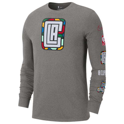 

Nike Mens Nike Clippers Longsleeve T-Shirt - Mens Grey/Black Size M