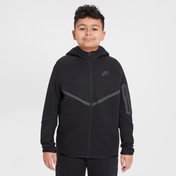 Boys' Grade School - Nike NSW Tech Fleece Full-Zip Extended Sizes - Black/Black