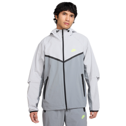 Men's - Nike Tech Woven WR Full-Zip Jacket - Cool Grey/Wolf Grey/Volt