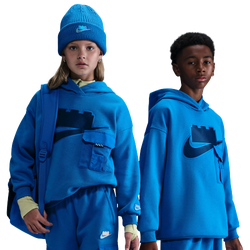 Boys' Grade School - Nike NSW Ouch Club Fleece Pullover Hoodie - Cobalt Blaze/Cobalt Blaze