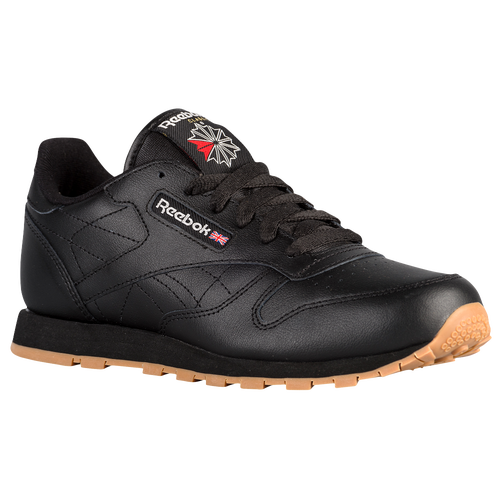 

Reebok Boys Reebok Classic Leather - Boys' Grade School Running Shoes Black/Gum Size 4.5