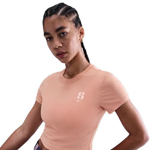 WOMENS - Nike Sabrina Short Sleeve Crop T-Shirt - Rose Gold