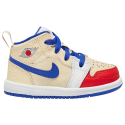 Girls' Infant - Jordan AJ1 Mid SE - Muslin/Chile Red/Black