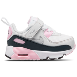 Girls' Toddler - Nike Air Max 90 Mesh VS - Wolf Grey/Navy/Pink