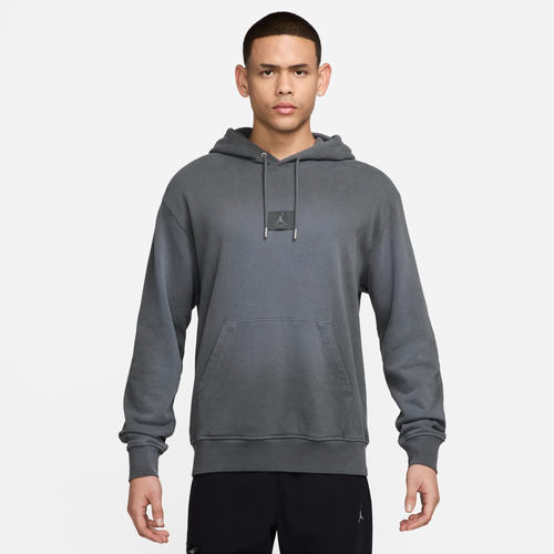 

Jordan Mens Jordan Flight Wash Fleece Pullover - Mens Grey/Grey Size S