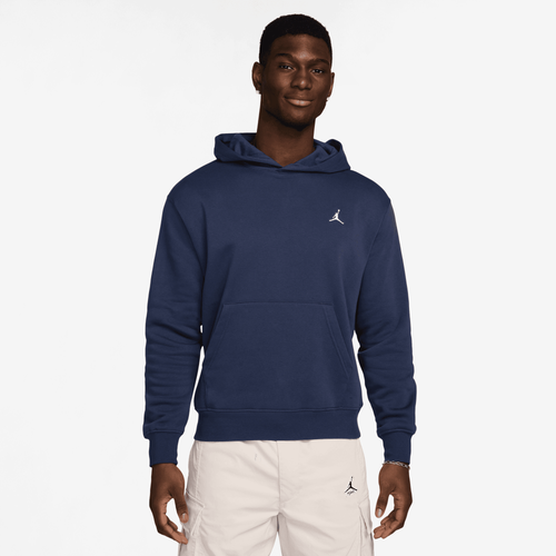 

Jordan Mens Jordan Essential Fleece Pullover - Mens Navy/White Size S