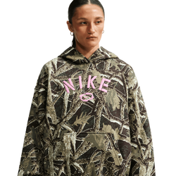 Women's - Nike Studio Fleece Oversized Pullover Hoodie - Pink/Camo
