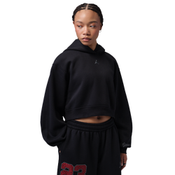 Women's - Jordan Brooklyn Fleece MC NG 26 Crop Pullover Hoodie - Black/Red