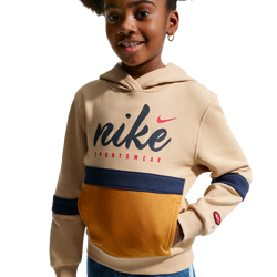 Boys' Grade School - Nike NSW Club Fleece BB Hoodie - Desert Ochre/Midnight Navy/Linen