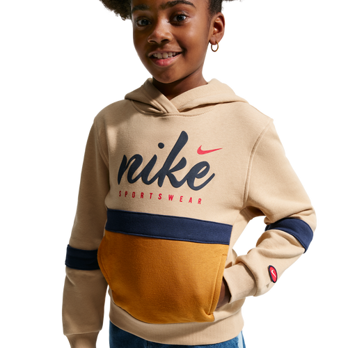 Nike NSW Club Fleece BB Hoodie - Nike Desert Ochre/Midnight Navy Linen