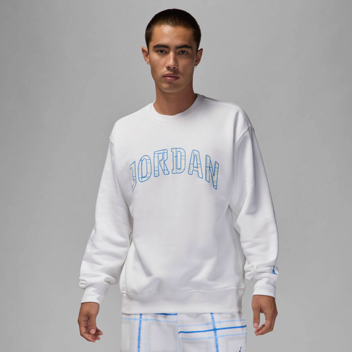 

Jordan Mens Jordan Essential Holiday Fleece Crew - Mens White/Legend Blue Size XL