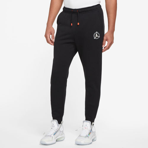 

Jordan Mens Jordan Flight MVP HBR Fleece Pants 2 - Mens Black/Rush Orange Size XXL