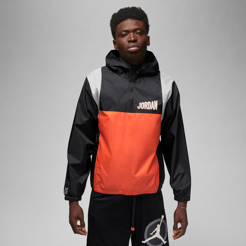 

Jordan Mens Jordan Flight MVP HBR Hooded Woven Jacket - Mens Orange/Black Size S