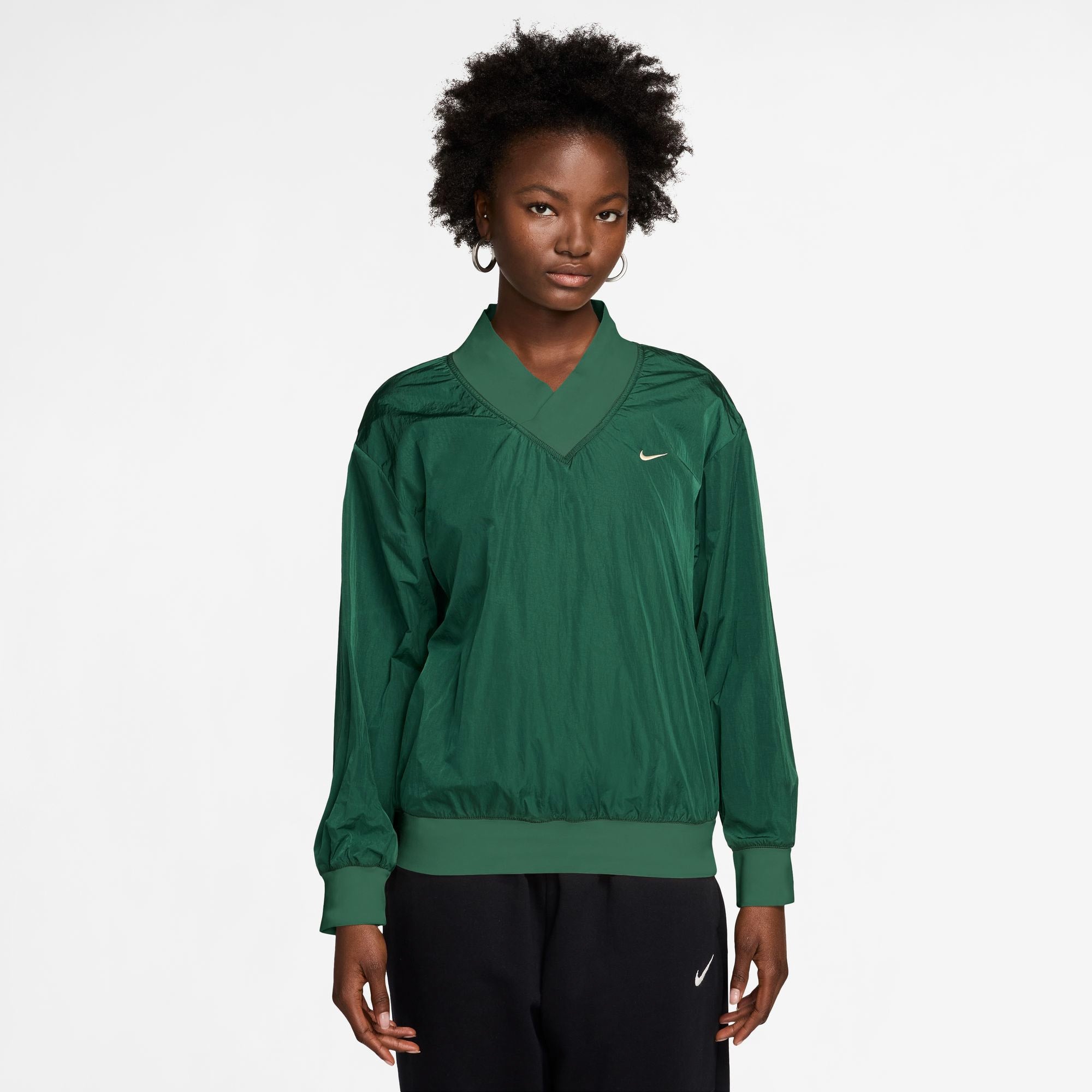 Nike NSW Essential Woven Long Sleeve V-Neck Crew | Foot Locker