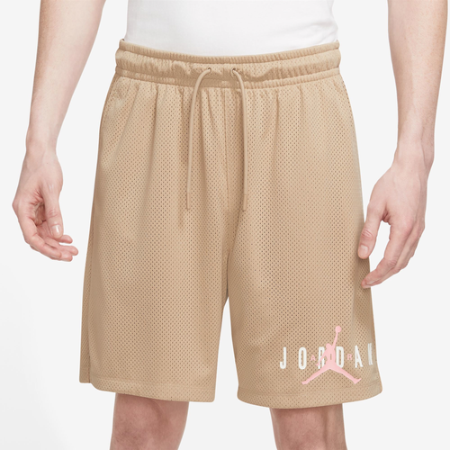 Shop Jordan Mens  Essential Mesh Gfx Shorts In Desert