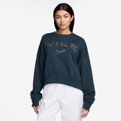 Women's - Nike NSW Phoenix OOS Fleece Logo Crew - Armory Navy/Black