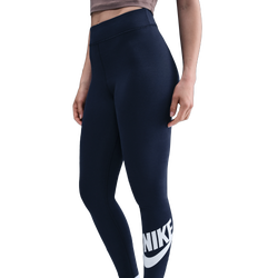 Women's - Nike NSW Classic Graphic HR Futura Tights - Midnight Navy/White