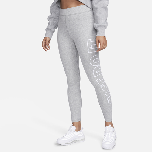 

Nike Womens Nike NSW Classic GX Tight - Womens Dk Grey Heather/White Size XS