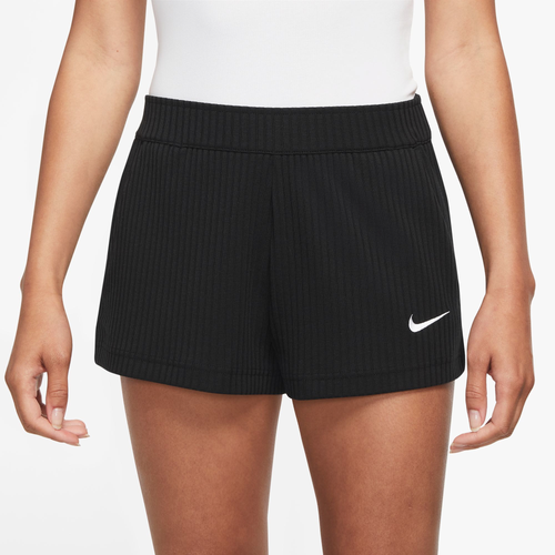 

Nike Womens Nike NSW Rib Jersey Shorts - Womens White/Black Size M