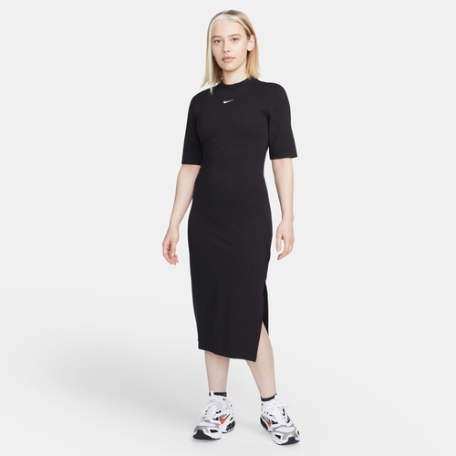 

Nike Womens Nike NSW Essential Midi Dress - Womens Black/White Size XS