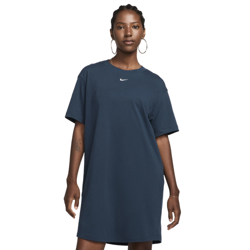 WOMENS - Nike NSW Essential Short Sleeve Dress T-Shirt - Armory Navy/Sail