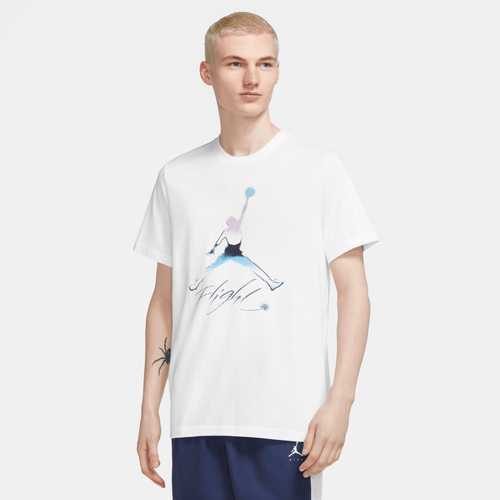 

Jordan Mens Jordan Brand Graphics Short Sleeve Crew - Mens White/White Size XL