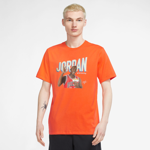 

Jordan Mens Jordan FLT MVP Photo Short Sleeve Crew - Mens Rust Orange/Phantom Size S