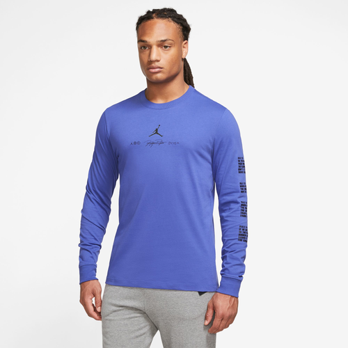 

Jordan Mens Jordan Sport Longsleeve Crew - Mens Blue/Black/Black/White Size L